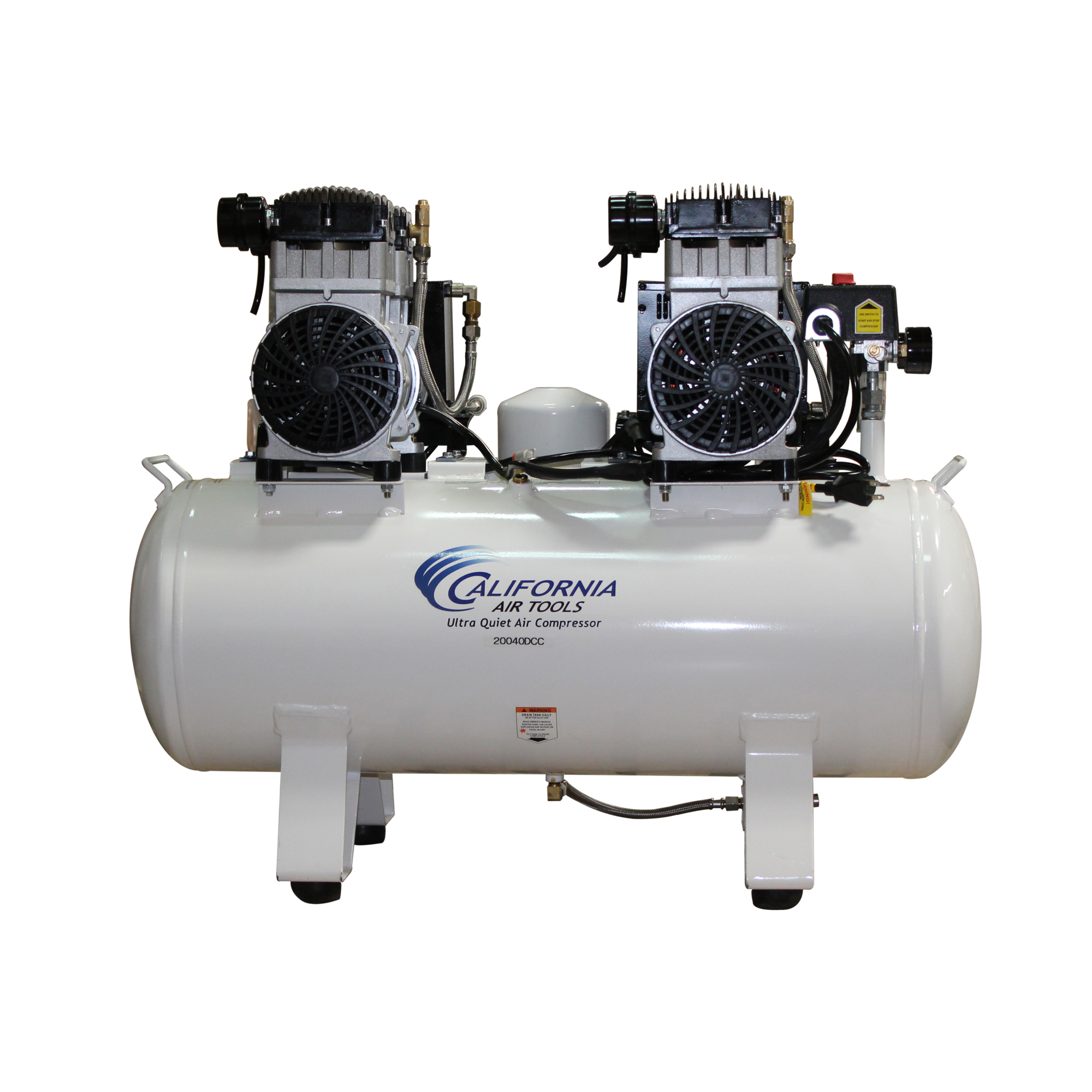 California Air Tools, 20 Gal 4 Hp Air Drying Automatic Drain, Horsepower 4 HP, Air Tank Size 20 Gal, Volts 220 Model# 20040DCADC